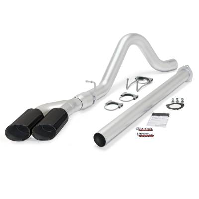 Banks Power Monster Exhaust System, Single Exit, DualBlack ObRound Tips 49789-B