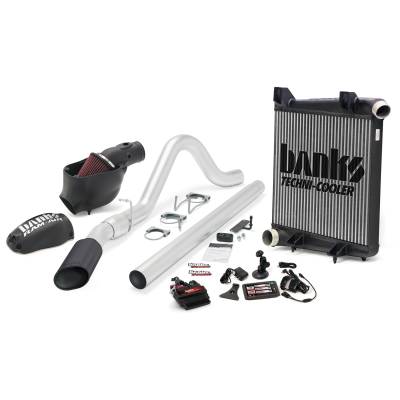 2008-2010 Ford 6.4L Powerstroke - Performance Bundles - Banks Power - Banks Power Big Hoss Bundle, Complete Power System with Single Exhaust, Black Tip 46162-B