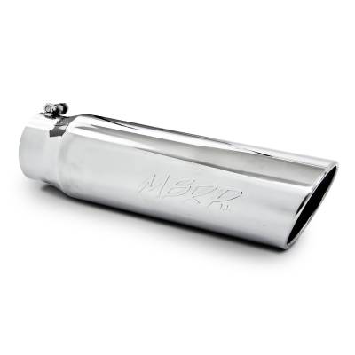 MBRP Exhaust Tip, 5" O.D., Angled Rolled End, 4" inlet 18" in length, T304 T5124