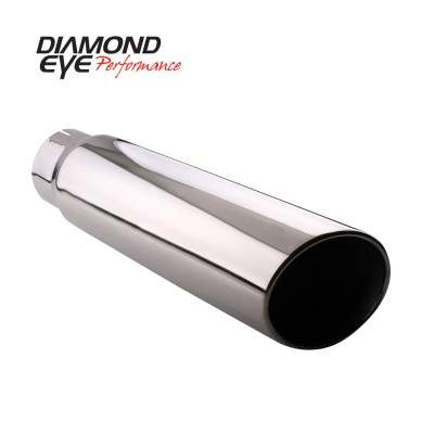 Diamond Eye Performance TIP; BOLT-ON ROLLED ANGLE CUT; 4in. ID X 5in. OD X 12in. LONG; 304 ST 4512BRA