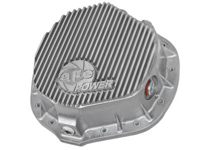 Steering And Suspension - Differential Covers - AFE Power - aFe Street Series Rear Differential Cover Raw w/Machined Fins Dodge Trucks 03-14 L6-5.9/6.7L (td); GM 01-07 V8-8.1L; GM Trucks 01-17 6.6L (td) (AAM 11.50-14 Bolt Axles) - 46-70010