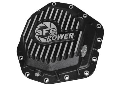 aFe Pro Series Rear Differential Cover Black w/Machined Fins Ford Diesel Trucks 2017 V8-6.7L (td) Dually models - 46-70382