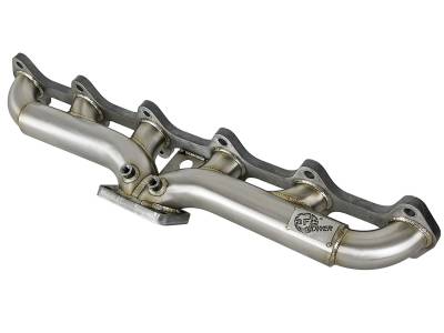 Exhaust - Exhaust Manifolds - AFE Power - aFe Twisted Steel 304 Stainless Header w/T4 Turbo Manifold Dodge Diesel Trucks 98.5-02 L6-5.9L (td) - 48-32019