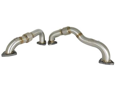 AFE Power - aFe Twisted Steel 304 Stainless Steel 2 IN Up-Pipes/BladeRunner Ductile Iron Manifold Power Package Ford Diesel Trucks 08-10 V8-6.4L (td) - 48-33016-PK - Image 3