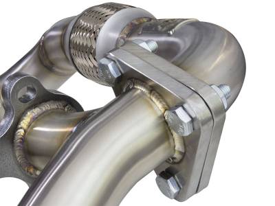 AFE Power - aFe Twisted Steel 304 Stainless Steel Race Series Shorty Header; Up-Pipe;/Down-Pipe Power Package GM Diesel Trucks 04.5-10 V8-6.6L (td) LLY/LBZ/LMM - 48-34008 - Image 4