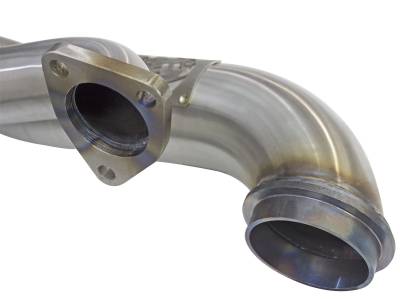 AFE Power - aFe Twisted Steel 304 Stainless Steel Race Series Shorty Header; Up-Pipe;/Down-Pipe Power Package GM Diesel Trucks 04.5-10 V8-6.6L (td) LLY/LBZ/LMM - 48-34008 - Image 5