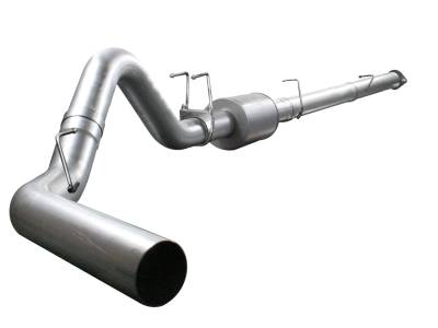 Exhaust - Exhaust Systems - AFE Power - aFe ATLAS 4 IN Aluminized Steel Down-Pipe Back Exhaust System Ford Diesel Trucks 08-10 V8-6.4L (td) - 49-03004