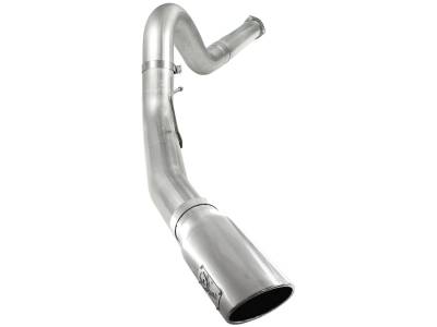Exhaust - Exhaust Systems - AFE Power - aFe ATLAS 5 IN Aluminized Steel DPF-Back Exhaust System w/Polished Tip Ford Diesel Trucks 11-14 V8-6.7L (td) - 49-03055-P