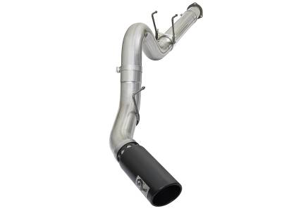 Exhaust - Exhaust Systems - AFE Power - aFe ATLAS 5 IN Aluminized Steel DPF-Back Exhaust System w/Black Tip Ford Diesel Trucks 17-18 V8-6.7L (td) - 49-03090-B