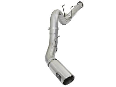 Exhaust - Exhaust Systems - AFE Power - aFe ATLAS 5 IN Aluminized Steel DPF-Back Exhaust System w/Polished Tip Ford Diesel Trucks 17-18 V8-6.7L (td) - 49-03090-P