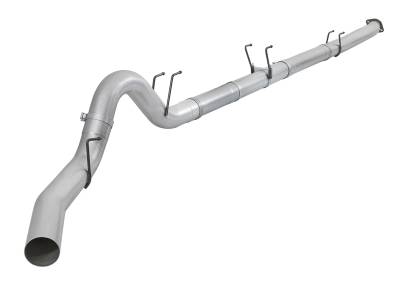 Exhaust - Exhaust Systems - AFE Power - aFe ATLAS 5 IN Aluminized Steel Down-Pipe Back Exhaust System w/o Muffler Ford Diesel Trucks 17-18 V8-6.7L (td) - 49-03093NM