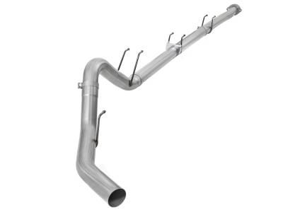 Exhaust - Exhaust Systems - AFE Power - aFe ATLAS 4 IN Aluminized Steel Down-Pipe Back Exhaust System w/o Muffler No Tip Ford Diesel Trucks 17-18 V8-6.7L (td) - 49-03098NM