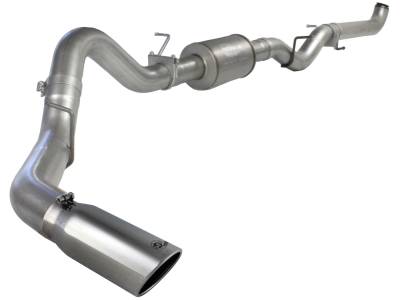 Exhaust - Exhaust Systems - AFE Power - aFe ATLAS 4 IN Aluminized Steel Down-Pipe Back Exhaust System GM Diesel Trucks 01-07 V8-6.6L (td) LB7/LLY/LBZ - 49-04001