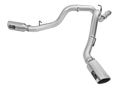 Exhaust - Exhaust Systems - AFE Power - aFe ATLAS 4 IN Aluminized Steel DPF-Back Exhaust System w/Polished Tip GM Diesel Trucks 2016 V8-6.6L (td) LML - 49-04080-P