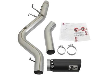 Exhaust - Exhaust Systems - AFE Power - aFe ATLAS 4 IN Aluminized Steel DPF-Back Exhaust System w/Black Tip GM Diesel Trucks 17-18 V8-6.6L (td) L5P - 49-04085-B
