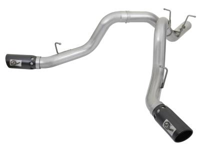 Exhaust - Exhaust Systems - AFE Power - aFe ATLAS 4 IN Aluminized Steel DPF-Back Exhaust System w/Black Tip GM Diesel Trucks 17-18 V8-6.6L (td) L5P - 49-04086-B
