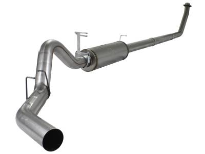 Exhaust - Exhaust Systems - AFE Power - aFe Large Bore-HD 4 IN 409 Stainless Steel Turbo-Back Race Pipe w/Muffler w/o Exhaust Tip Dodge Diesel Trucks 94-02 L6-5.9L (td) - 49-12001