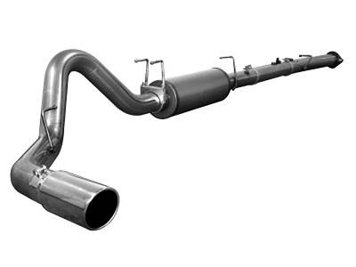 aFe Large Bore-HD 4 IN 409 Stainless Steel Down-Pipe Back Exhaust System Ford Diesel Trucks 08-10 V8-6.4L (td) - 49-13022