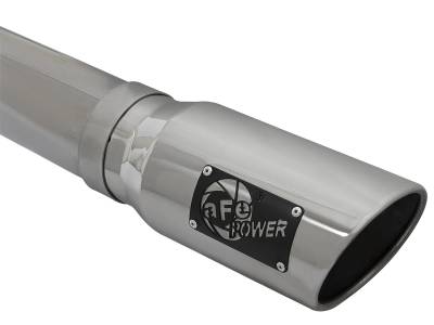 AFE Power - aFe Large Bore-HD 4 IN 409 Stainless Steel Cat-Back Exhaust System w/Muffler/Polished Tip Dodge Diesel Trucks 03-04 L6-5.9L (td) - 49-42005 - Image 4