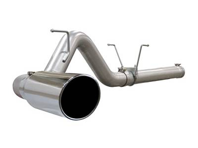 aFe Large Bore-HD 4in 409 Stainless Steel DPF-Back Exhaust System Dodge RAM Diesel Trucks 07.5-12 L6-6.7L (td) - 49-42006