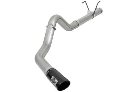 aFe Large Bore-HD 4in 409 Stainless Steel DPF-Back Exhaust System w/Black Tip Dodge RAM Diesel Trucks 07.5-12 L6-6.7L (td) - 49-42006-B