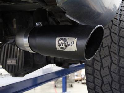 AFE Power - aFe Large Bore-HD 5 IN 409 Stainless Steel Turbo-Back Race Pipe w/Muffler/Black Tip Dodge Diesel Trucks 03-04.5 L6-5.9L (td) - 49-42032-B - Image 2