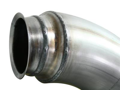 AFE Power - aFe Large Bore-HD 5 IN 409 Stainless Steel Turbo-Back Race Pipe w/Muffler/Polished Tip Dodge Diesel Trucks 03-04 L6-5.9L (td) - 49-42032-P - Image 6