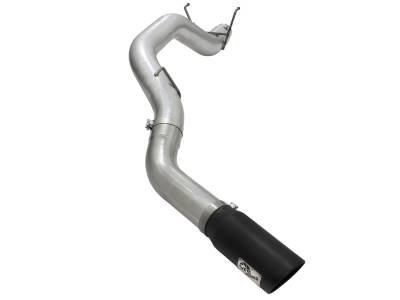 aFe Large Bore-HD 5in 409 Stainless Steel DPF-Back Exhaust System w/Black Tip RAM Diesel Trucks 13-18 L6-6.7L (td) - 49-42039-B