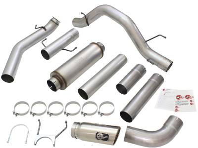 AFE Power - aFe Large Bore-HD 5 IN 409 Stainless Steel Turbo-Back Race Pipe w/Muffler/Polished Tip RAM Diesel Trucks 13-18 L6-6.7L (td) - 49-42047-1P - Image 2