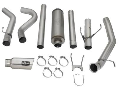 AFE Power - aFe Large Bore-HD 4 IN 409 Stainless Steel Turbo-Back Race Pipe w/Muffler/Polished Tip RAM Diesel Trucks 13-18 L6-6.7L (td) - 49-42054-P - Image 7