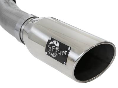 AFE Power - aFe Large Bore-HD 4 IN 409 Stainless Steel Turbo-Back Race Pipe w/Muffler/Polished Tip Ford Excursion 00-03 V8-7.3L (td) - 49-43008-P - Image 4