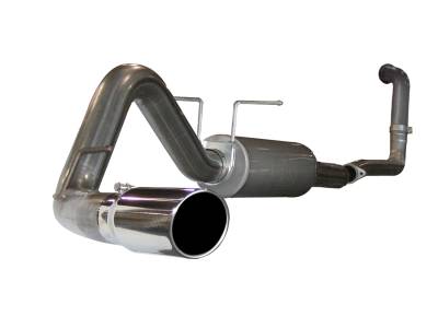 AFE Power - aFe Large Bore-HD 4 IN 409 Stainless Steel Turbo-Back Race Pipe w/Muffler/Polished Tip Ford Excursion 03-05 V8-6.0L (td) - 49-43010 - Image 1