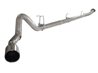 aFe Large Bore-HD 4in 409 Stainless Steel Down-Pipe Back Exhaust System Ford Diesel Trucks 11-16 V8-6.7L (td) - 49-43035NM