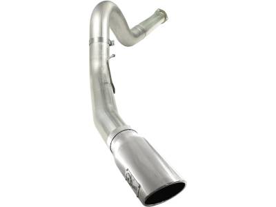 aFe Large Bore-HD 5in 409 Stainless Steel DPF-Back Exhaust System w/Polished Tip Ford Diesel Trucks 11-14 V8-6.7L (td) - 49-43055-P