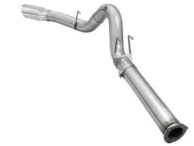 AFE Power - aFe Large Bore-HD 5in 409 Stainless Steel DPF-Back Exhaust System w/Polished Tip Ford Diesel Trucks 15-16 V8-6.7L (td) - 49-43064-P - Image 3