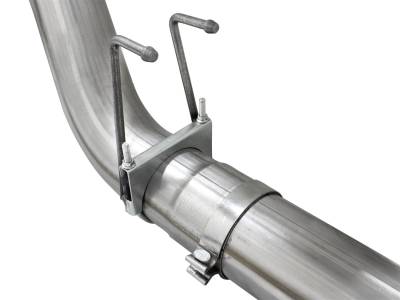 AFE Power - aFe Large Bore-HD 5in 409 Stainless Steel DPF-Back Exhaust System w/Polished Tip Ford Diesel Trucks 15-16 V8-6.7L (td) - 49-43064-P - Image 4