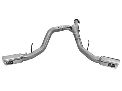 AFE Power - aFe Large Bore-HD 4in 409 Stainless Steel DPF-Back Exhaust System w/Polished Tip Ford Diesel Trucks 11-14 V8-6.7L (td) - 49-43065-P - Image 2