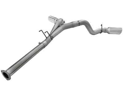 AFE Power - aFe Large Bore-HD 4in 409 Stainless Steel DPF-Back Exhaust System w/Polished Tip Ford Diesel Trucks 11-14 V8-6.7L (td) - 49-43065-P - Image 3