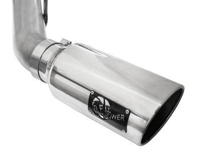 AFE Power - aFe Large Bore-HD 4in 409 Stainless Steel DPF-Back Exhaust System w/Polished Tip Ford Diesel Trucks 11-14 V8-6.7L (td) - 49-43065-P - Image 6