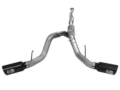 AFE Power - aFe Large Bore-HD 4in 409 Stainless Steel Down-Pipe Back Exhaust System w/Black Tip Ford Diesel Trucks 11-16 V8-6.7L (td) - 49-43066-B - Image 2