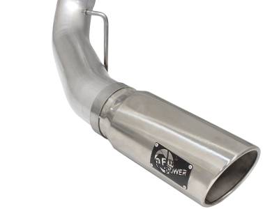 AFE Power - aFe Large Bore-HD 5 IN 409 Stainless Steel Turbo-Back Race Pipe w/Muffler/Polished Tip Ford Diesel Trucks 99-03 V8-7.3L (td) - 49-43075-P - Image 6