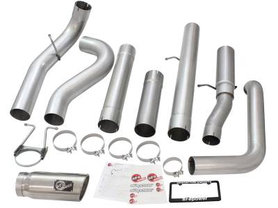 AFE Power - aFe Large Bore-HD 5 IN 409 Stainless Steel Turbo-Back Race Pipe w/Muffler/Polished Tip Ford Diesel Trucks 99-03 V8-7.3L (td) - 49-43075-P - Image 7