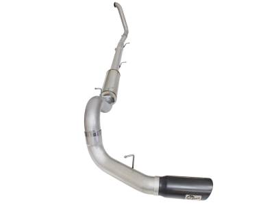 AFE Power - aFe Large Bore-HD 5 IN 409 Stainless Steel Turbo-Back Race Pipe w/Muffler/Black Tip Ford Diesel Trucks 03-07 V8-6.0L (td) - 49-43077-B - Image 3