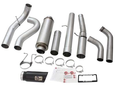 AFE Power - aFe Large Bore-HD 5 IN 409 Stainless Steel Turbo-Back Race Pipe w/Muffler/Black Tip Ford Diesel Trucks 03-07 V8-6.0L (td) - 49-43077-B - Image 8