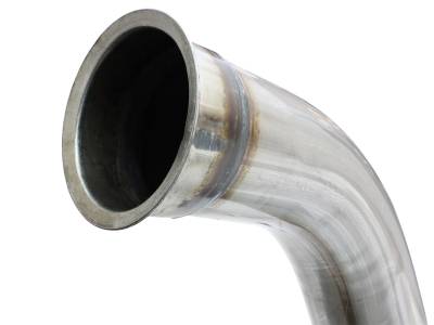 AFE Power - aFe Large Bore-HD 5 IN 409 Stainless Steel Turbo-Back Race Pipe w/Muffler/Polished Tip Ford Diesel Trucks 03-07 V8-6.0L (td) - 49-43077-P - Image 3