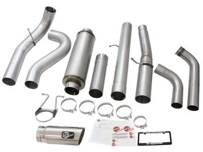 AFE Power - aFe Large Bore-HD 5 IN 409 Stainless Steel Turbo-Back Race Pipe w/Muffler/Polished Tip Ford Diesel Trucks 03-07 V8-6.0L (td) - 49-43077-P - Image 7