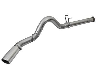 AFE Power - aFe Large Bore-HD 5in 409 Stainless Steel DPF-Back Exhaust System w/Polished Tip Ford Diesel Trucks 17-18 V8-6.7L (td) - 49-43090-P - Image 3