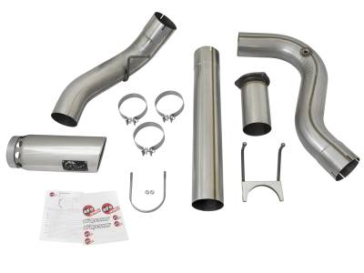 AFE Power - aFe Large Bore-HD 5in 409 Stainless Steel DPF-Back Exhaust System w/Polished Tip Ford Diesel Trucks 17-18 V8-6.7L (td) - 49-43090-P - Image 8