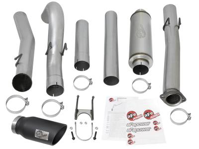 AFE Power - aFe Large BORE 5in Stainless Steel Down-Pipe Back Exhaust System w/Muffler-Black Ford Diesel Trucks 17-18 V8-6.7L (td) - 49-43093-B - Image 5