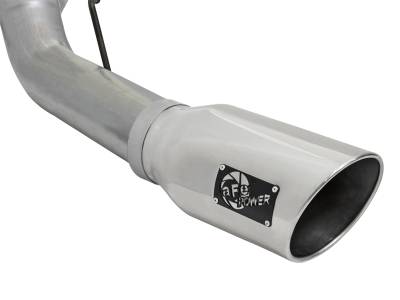 AFE Power - aFe Large BORE 5in Stainless Steel Down-Pipe Back Exhaust System w/Muffler Polished Ford Diesel Trucks 17-18 V8-6.7L (td) - 49-43093-P - Image 2